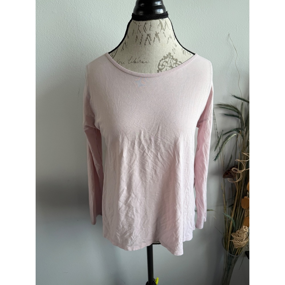 Lululemon Pale Pink Long Sleeve Strappy Crossover Open Back Yoga Top size 8
